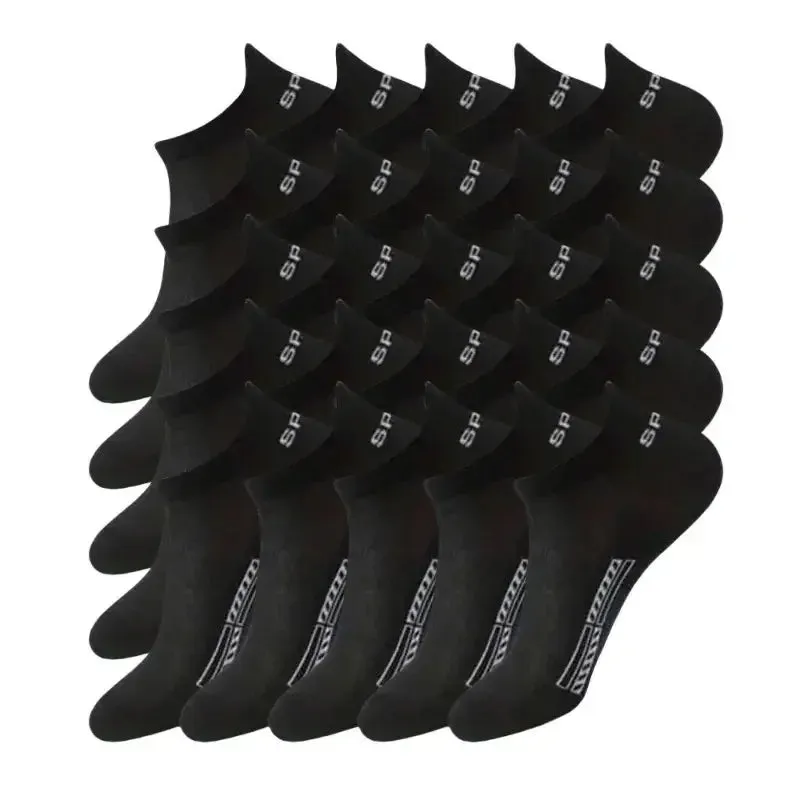 25 pairs of socks Men's hosiery ear lift waist waist boat socks Running fitness sports socks