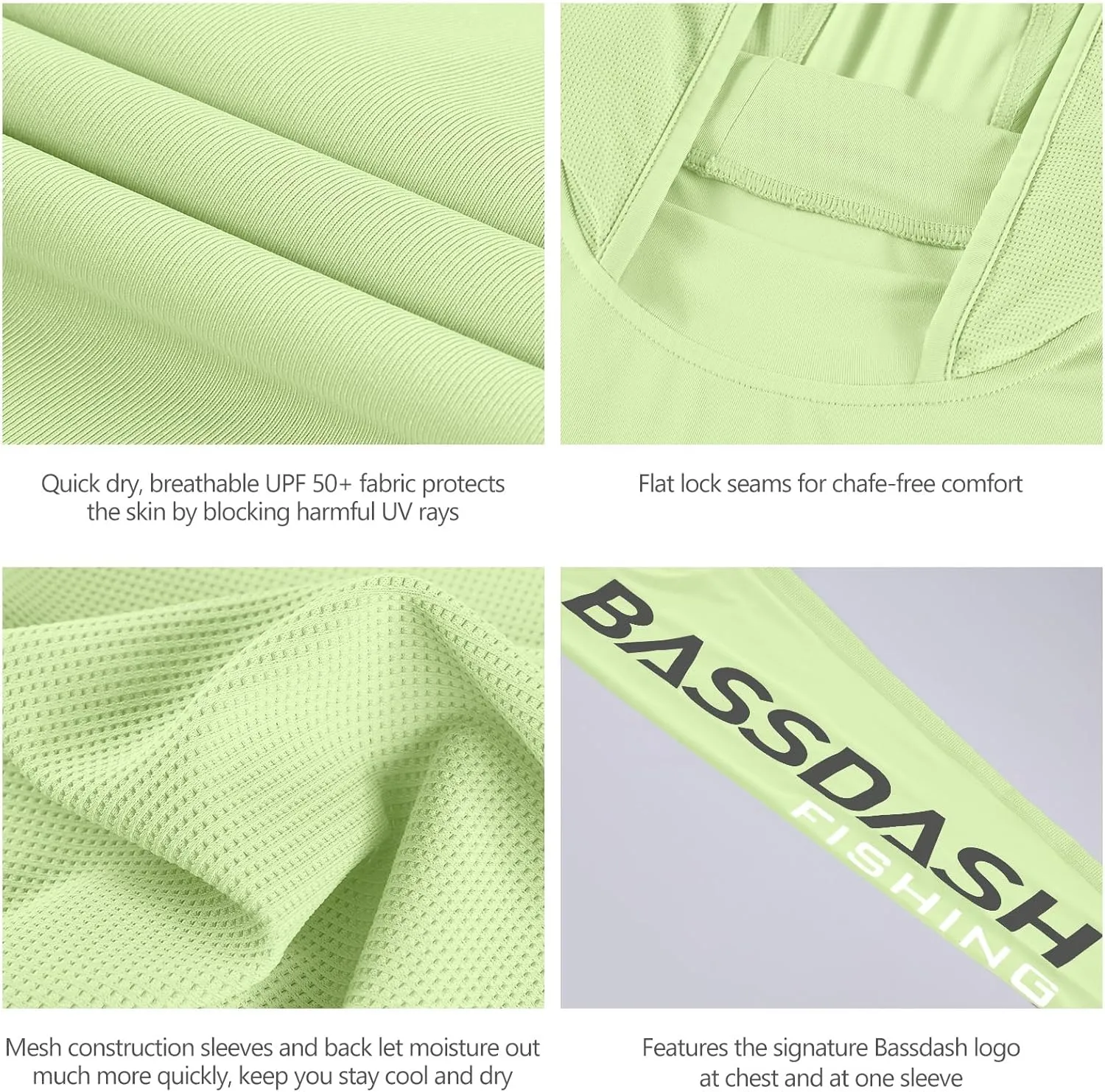 BASSDASH UPF 50  Men??s UV Sun Protection Long Sleeve Performance Fishing Hoodie Hooded Shirts
