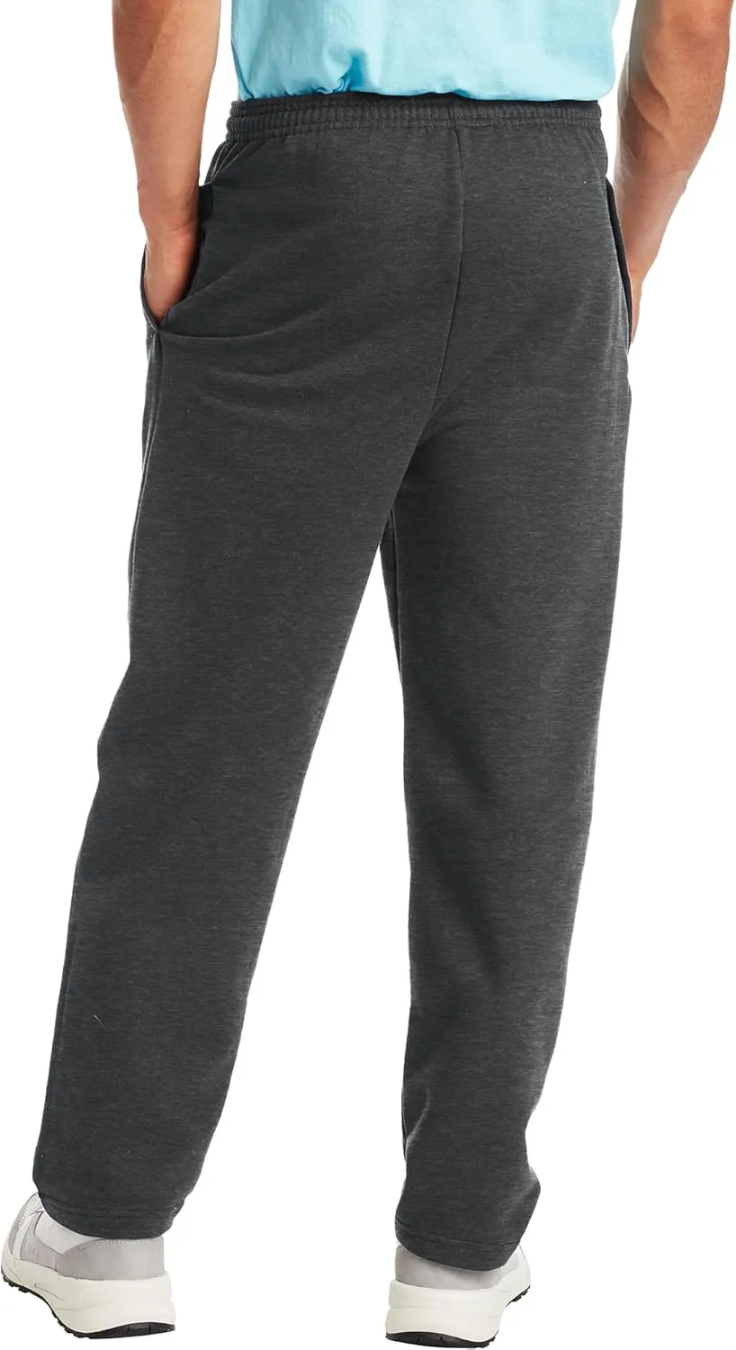 Hanes, EcoSmart Fleece Sweats for Men, Open Bottom Sweatpants, 30.5"