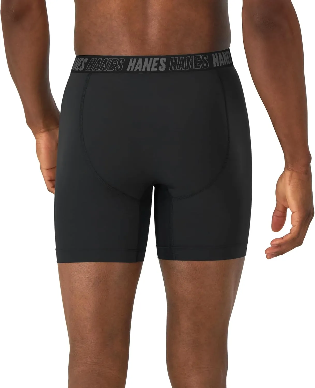 Hanes Men's Moves Performance Boxer Brief, Total Support Pouch, Regular/Trunk/Long Leg, 3-Pack, 8"
