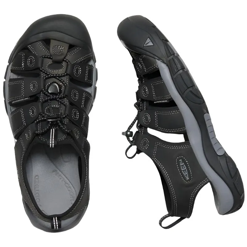 Keen Newport Men's Leather Waterproof Walking Sandals -  Black Steel/Grey