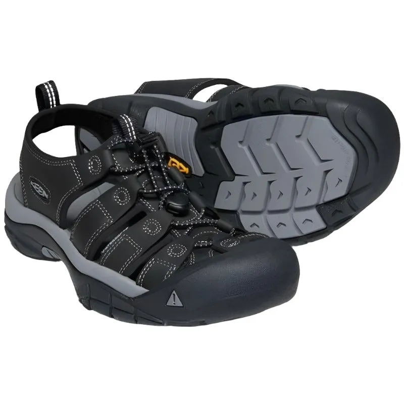 Keen Newport Men's Leather Waterproof Walking Sandals -  Black Steel/Grey