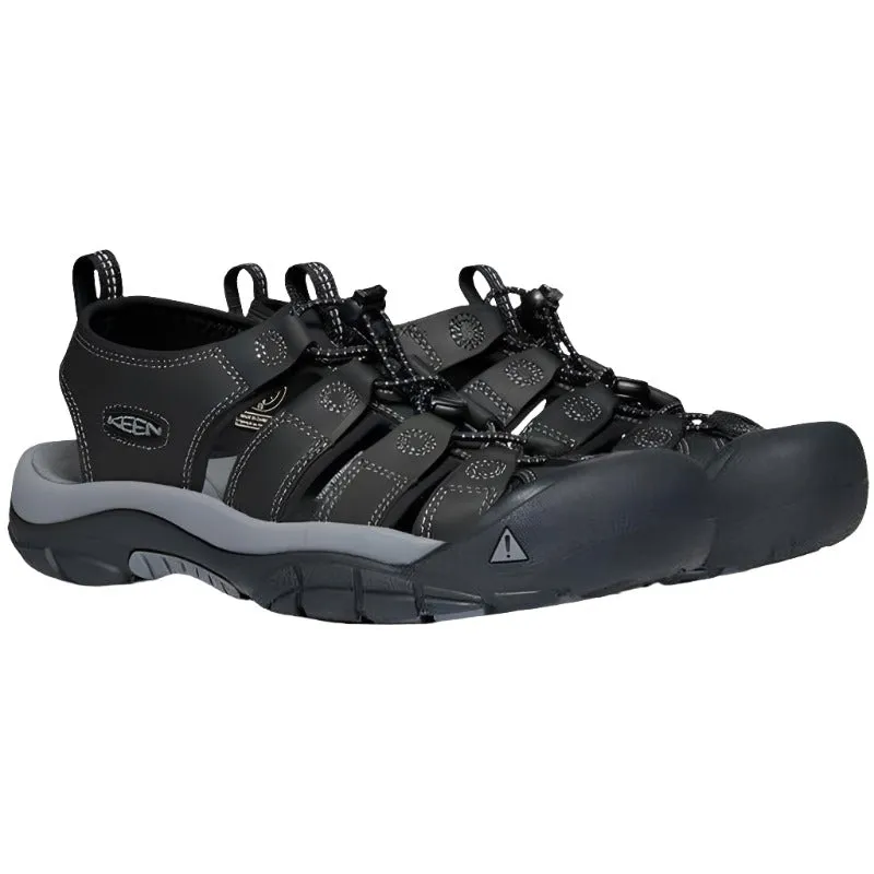 Keen Newport Men's Leather Waterproof Walking Sandals -  Black Steel/Grey