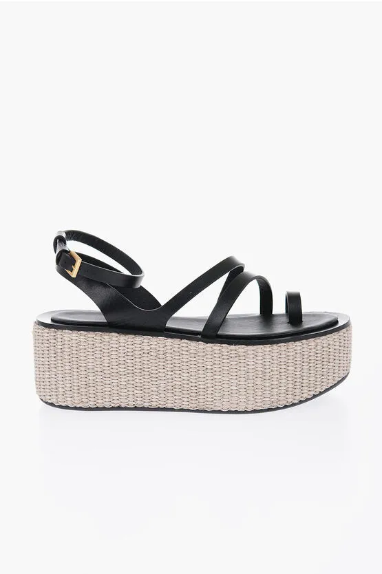 Max Mara Leather Sandals With Platform