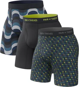 Pair of Thieves Super Fit Long Boxer Briefs for Men - Ultra Soft, Breathable, Quick-Dry Underwear 4-Way Stretch (2 & 3 Pack)