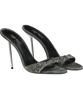 Paris Texas Grey Suede Holly Lidia Mules UK 7 EU 40 👠