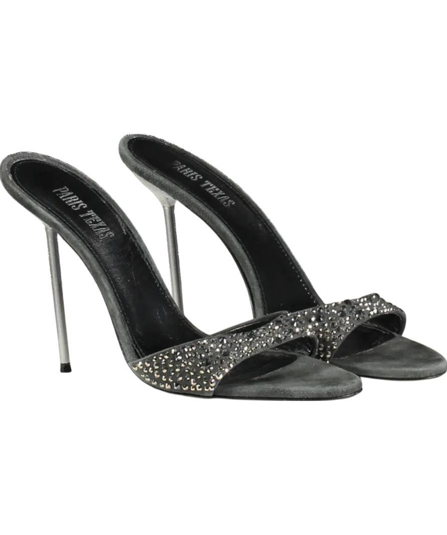 Paris Texas Grey Suede Holly Lidia Mules UK 7 EU 40 👠