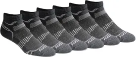 Saucony Men's RunDry Mesh Ventilating Comfort Fit Performance Quarter Socks, Multipack