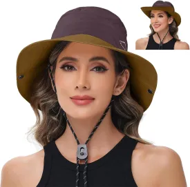 Sun Hats for Women UV Protection Fishing Hat Wide Brim Safari Hats 2 in 1 Zip-Off Sun Visor Hats UPF 50 