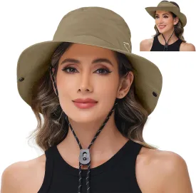 Sun Hats for Women UV Protection Fishing Hat Wide Brim Safari Hats 2 in 1 Zip-Off Sun Visor Hats UPF 50 